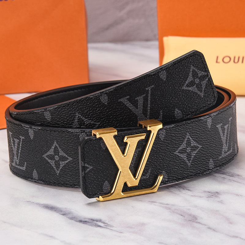 Louis Vuitton Initiales Leather Belt "Black-Gold"
