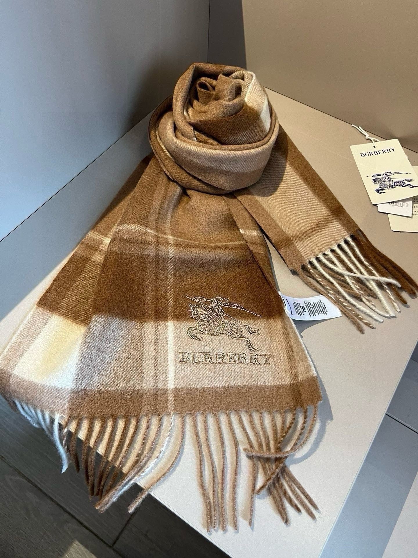 Burberry Cashmere Scarf "Brown"
