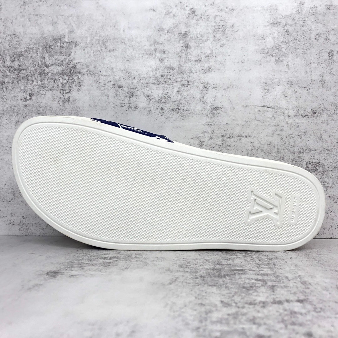 Louis Vuitton Slides "White-Blue"