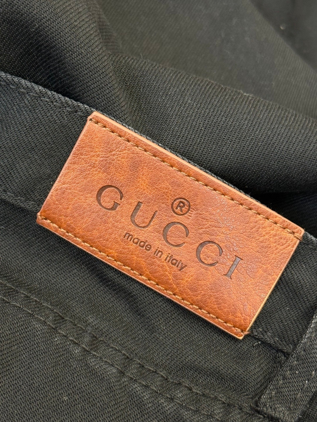 Gucci Cotton Denim Pants with Horsebit Detail