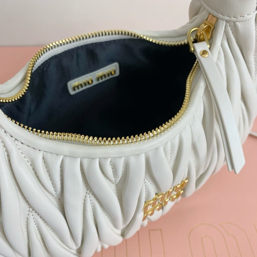 Miu Miu Wander Matelassé Nappa Leather Hobo Bag