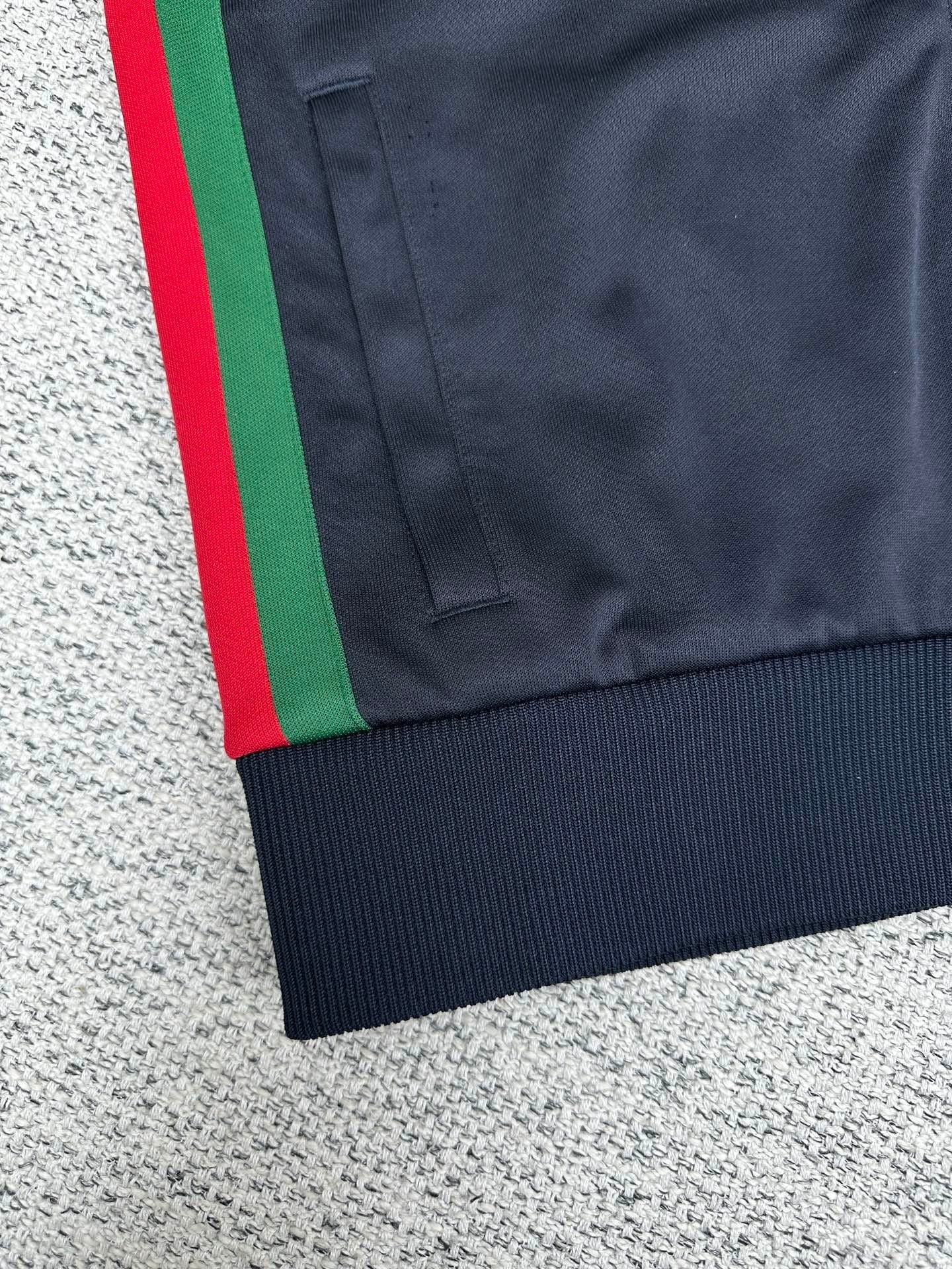Gucci Technical Jersey Zip Jacket with Web "Dark Blue"