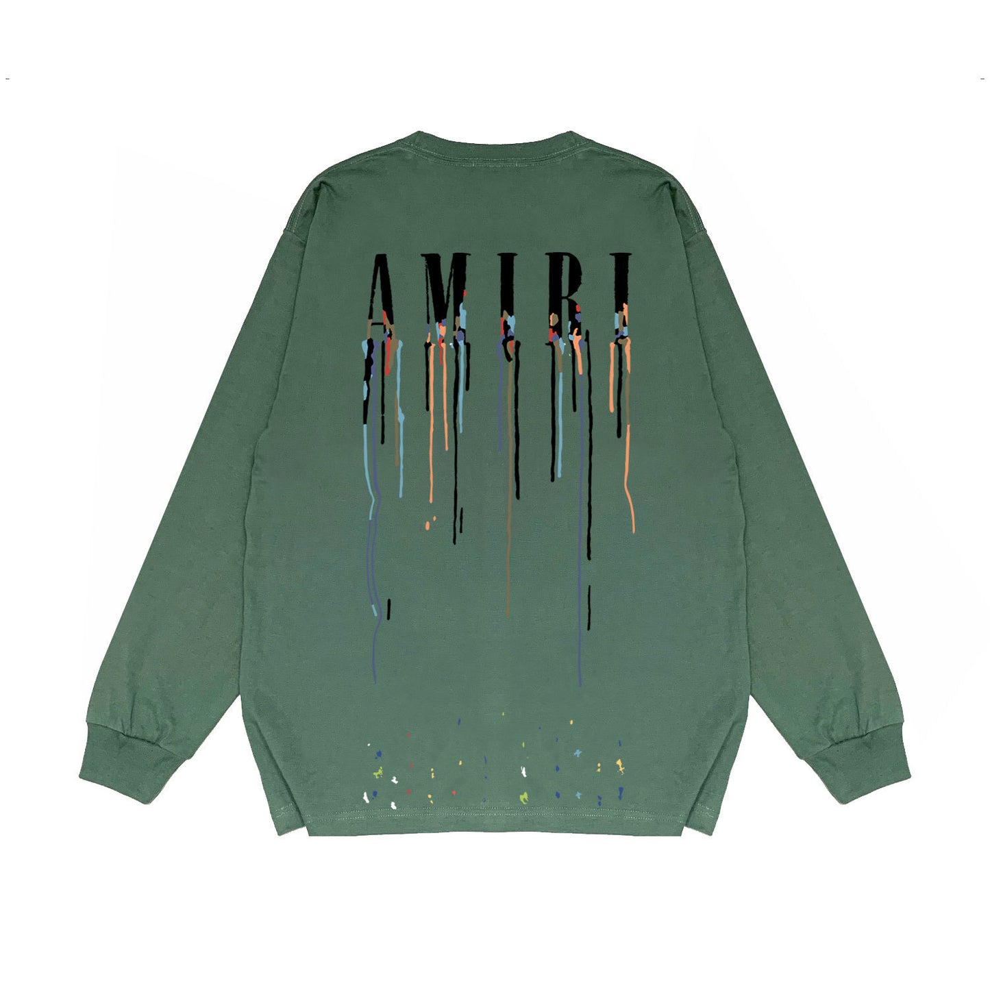 Amiri Paint Drip Core Logo Print Sweatshirt "Green-Black"