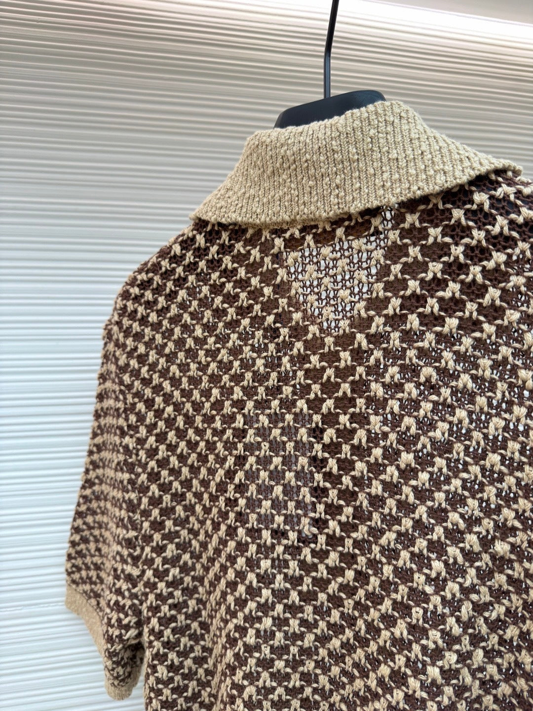 Louis Vuitton Short-Sleeved Knitted Mesh Polo "Camel"
