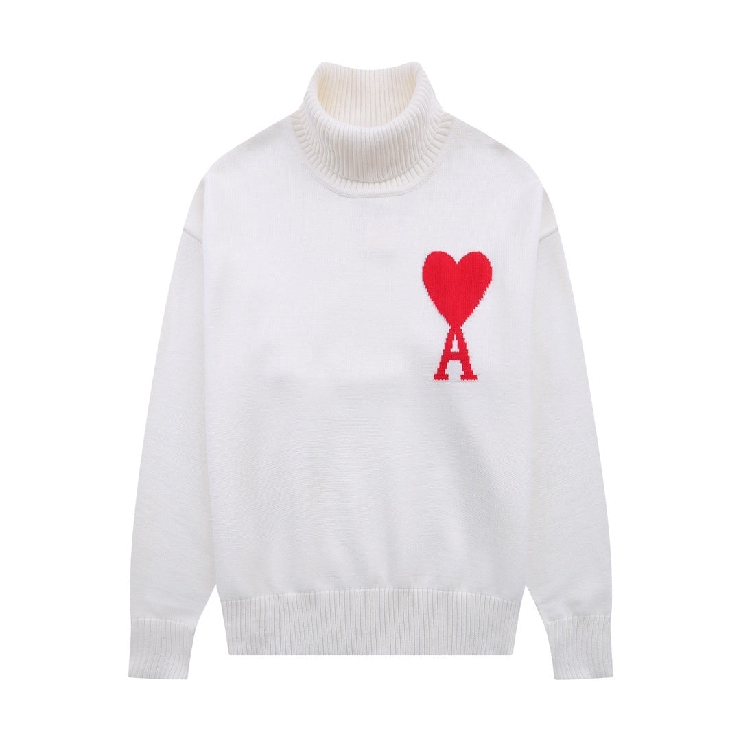 AMI Paris Ami De Coeur Turtleneck Sweater "White"
