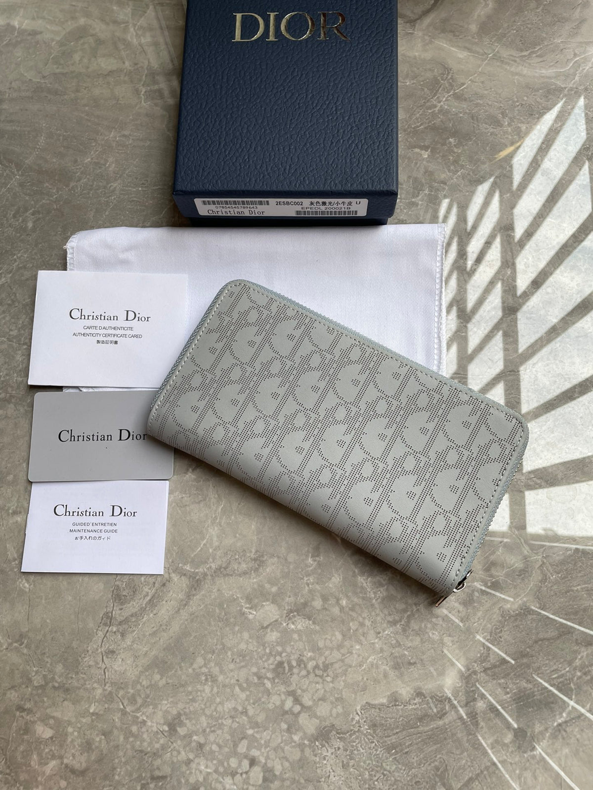 Dior Long Zipped Wallet "Grey Oblique Galaxy Leather"