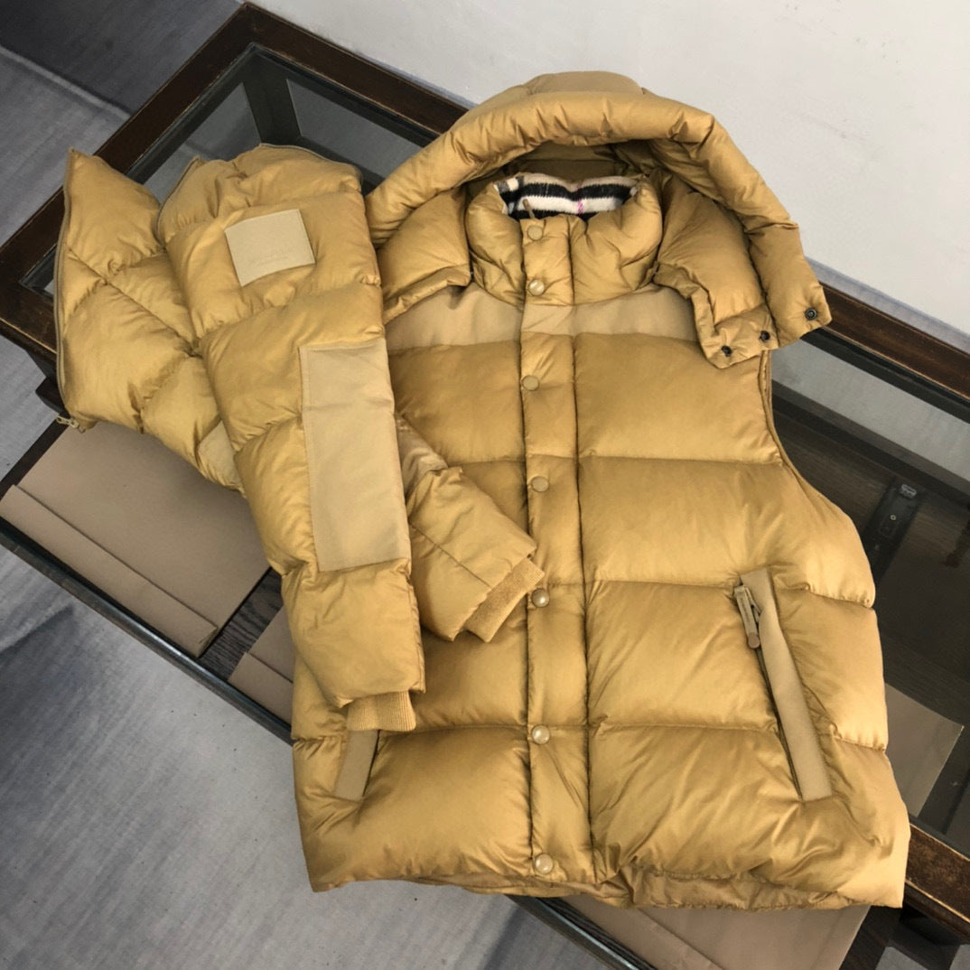 Burberry Lockwell Detachable Sleeve Down Jacket "Gold"
