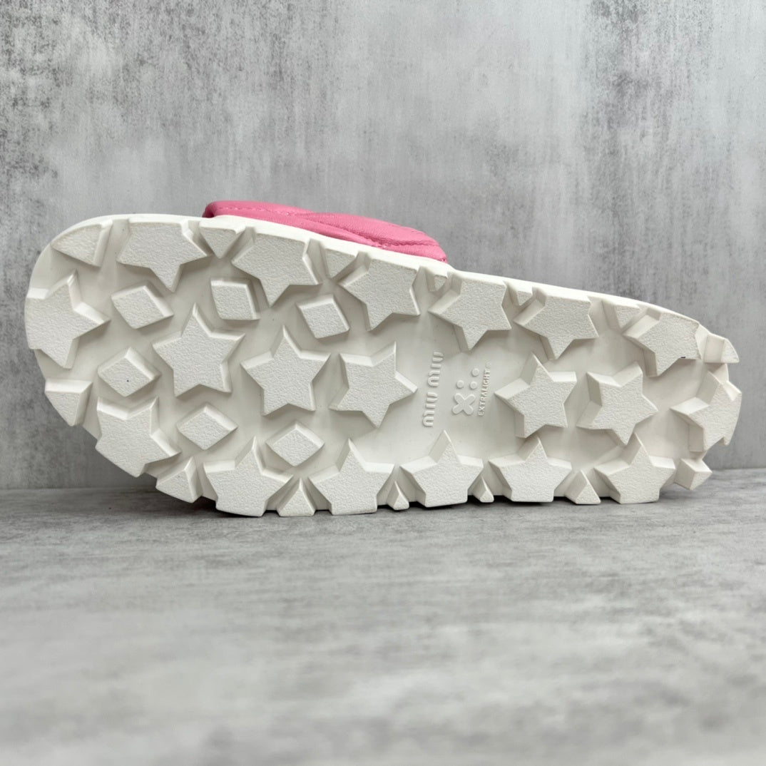 Miu Miu Leather Slides "Pink"
