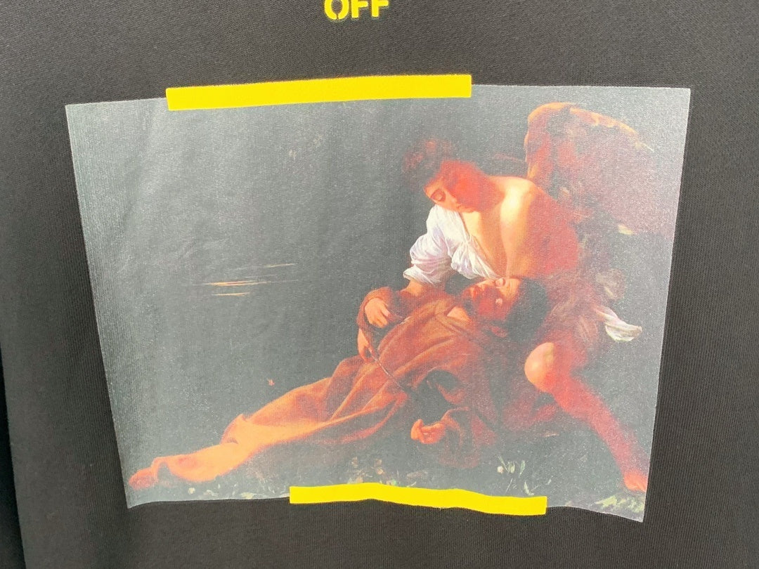 Off-White Arrow Caravaggio St. Fran Hoodie "Black-Yellow"