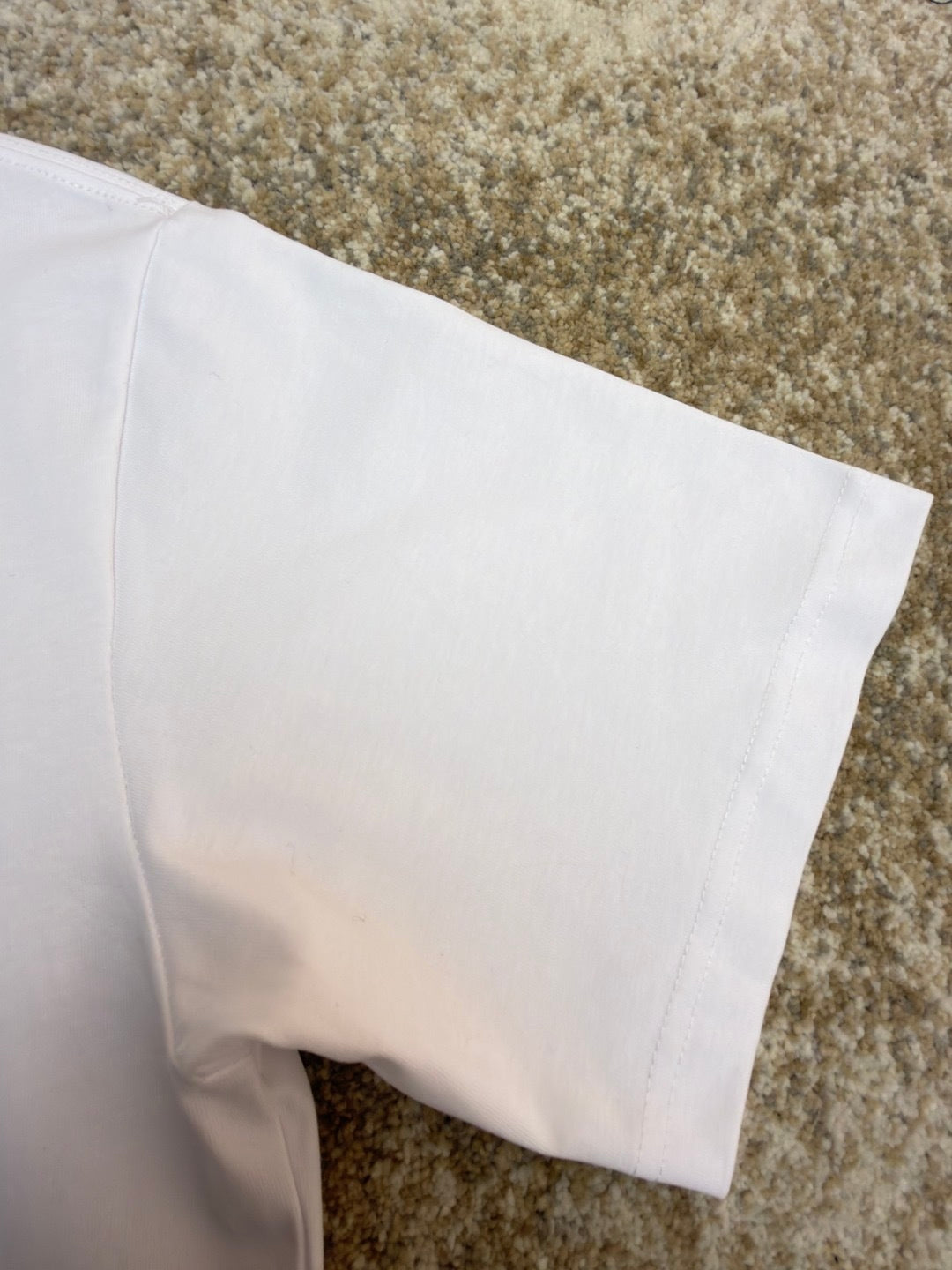 Dior T-Shirt with Book Cover Embroidery "White and Green Cotton Jersey"