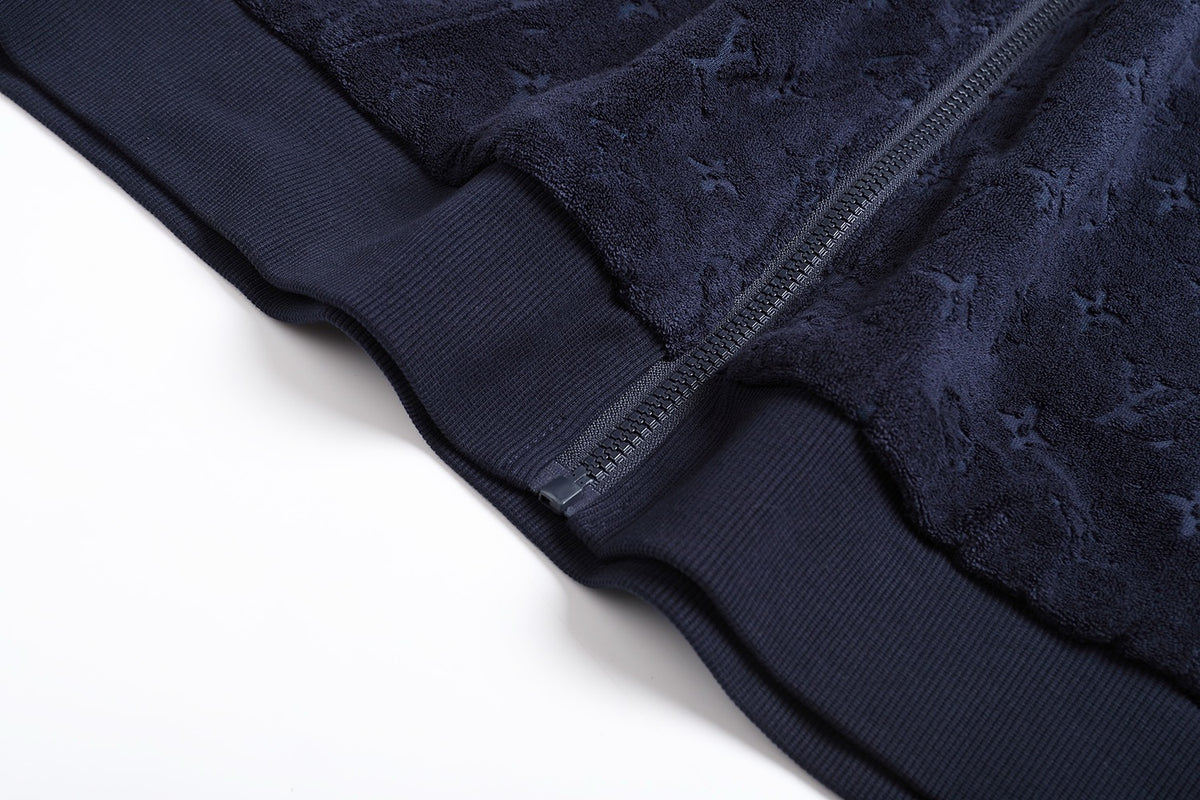 Louis Vuitton Monogram French Terry Zip-Through Hoodie "Dark Navy"