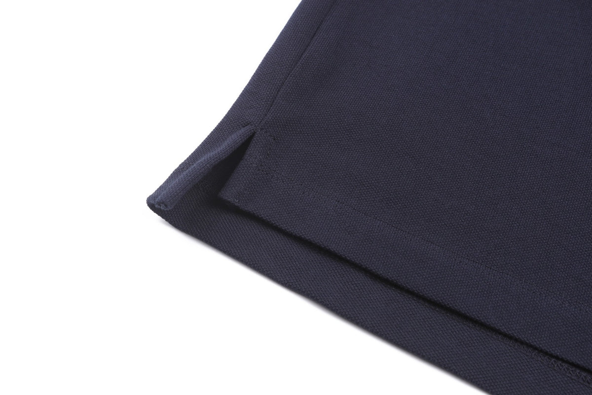 Gucci Cotton Piquet Polo Shirt with Horsebit Embroidery "Navy"