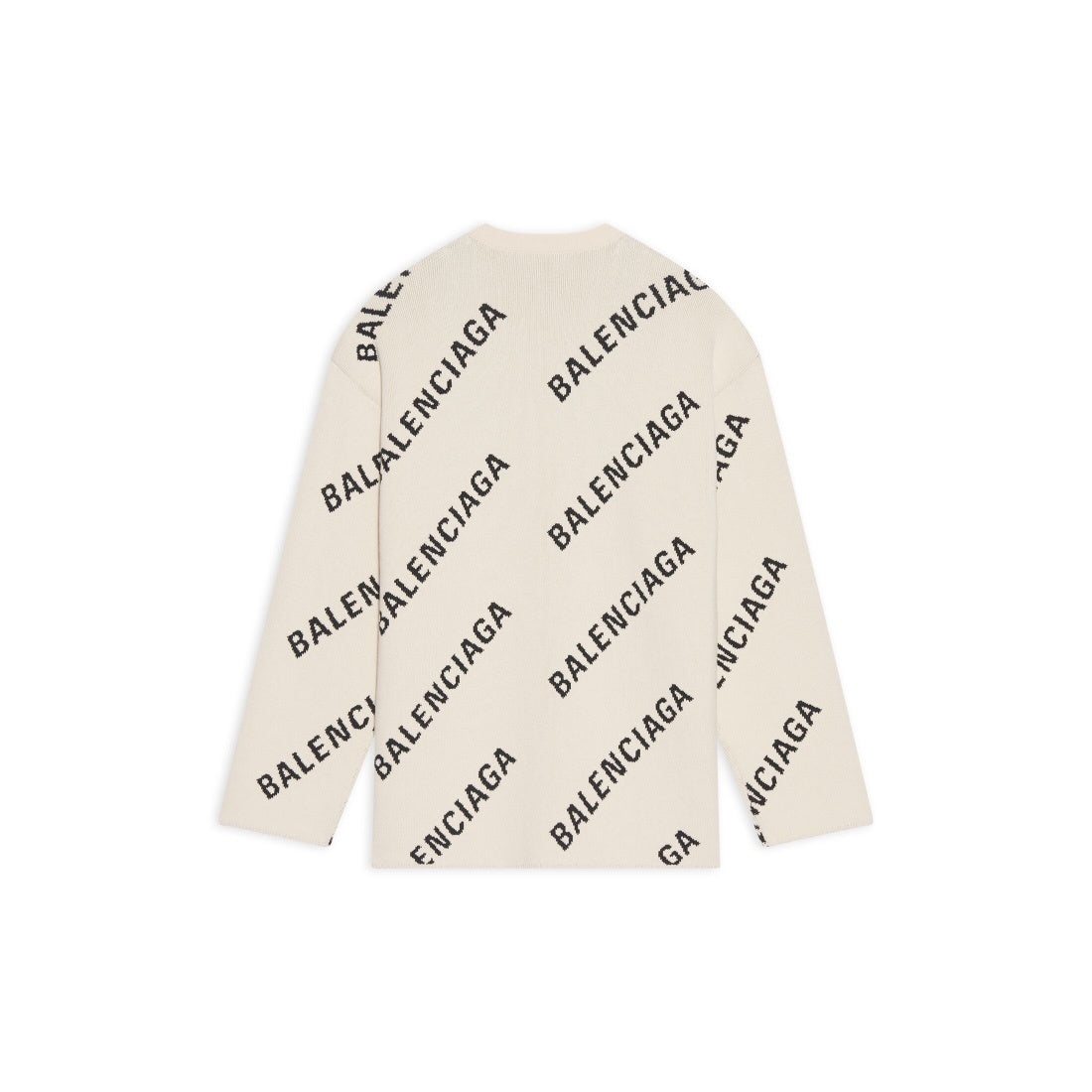 Balenciaga All-Over Logo Sweater "Beige-Black"