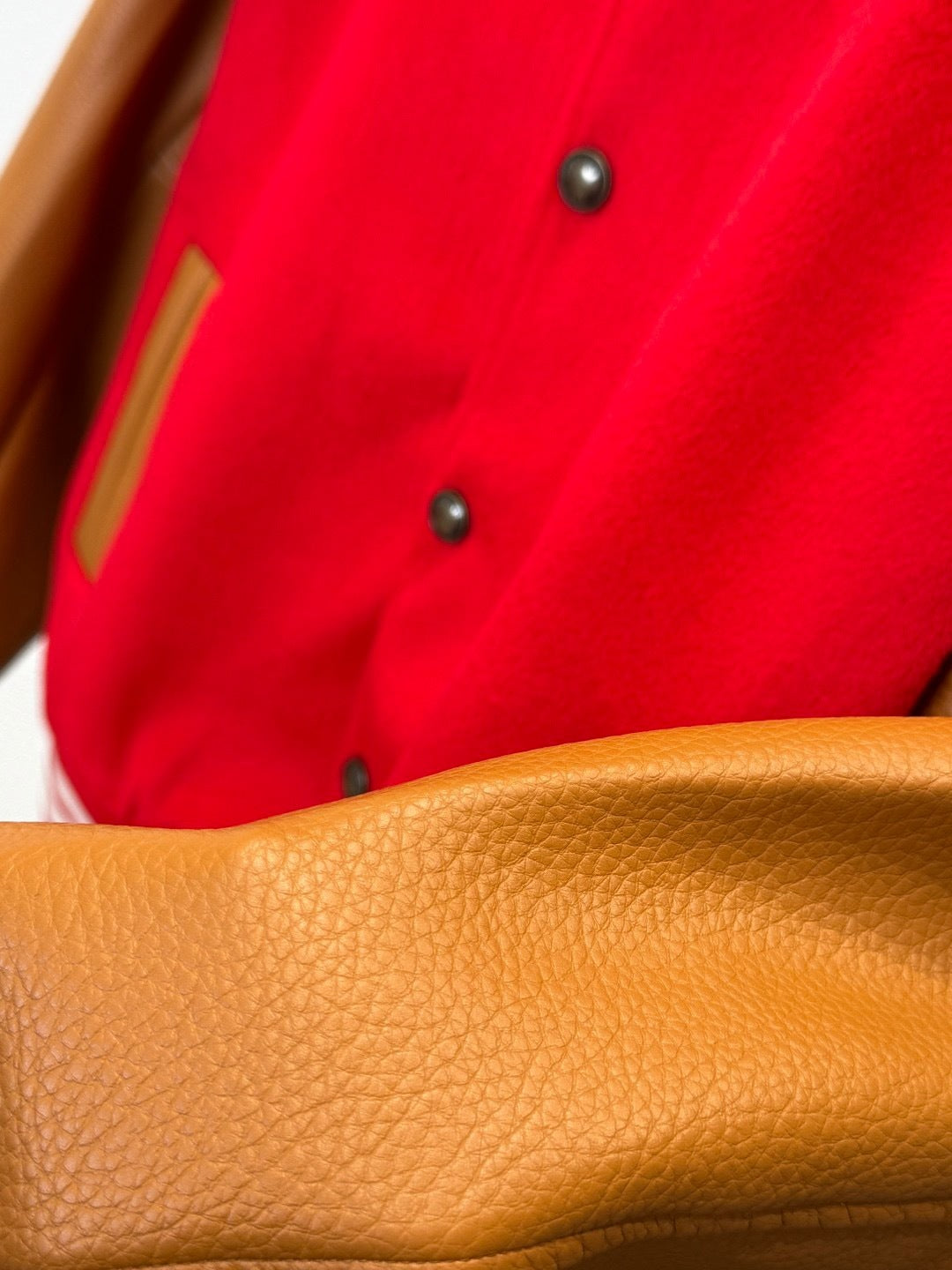 Louis Vuitton Vvn Leather Varsity Jacket "Bright Red"
