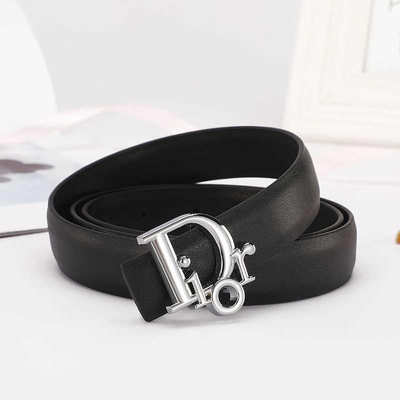 Dior Leather Belt "Black-Silver"