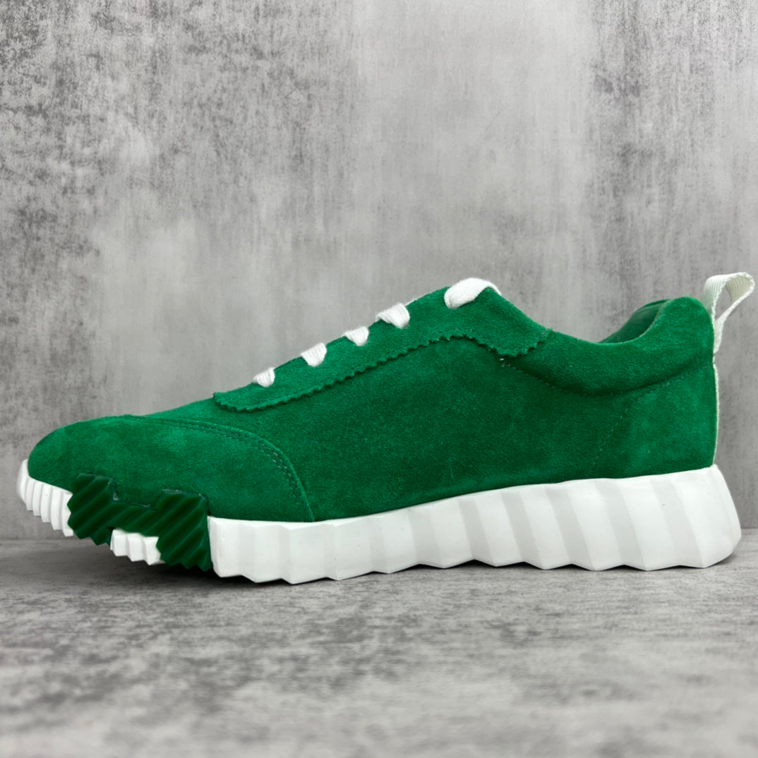 Hermes Bouncing Sneakers "Green-White Suede"