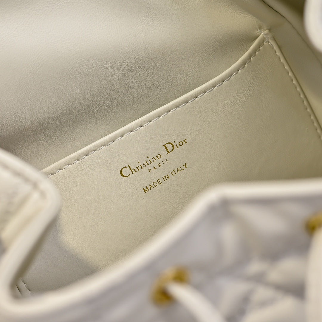 Dior Medium Dior Caro Backpack "Latte Macrocannage Lambskin"