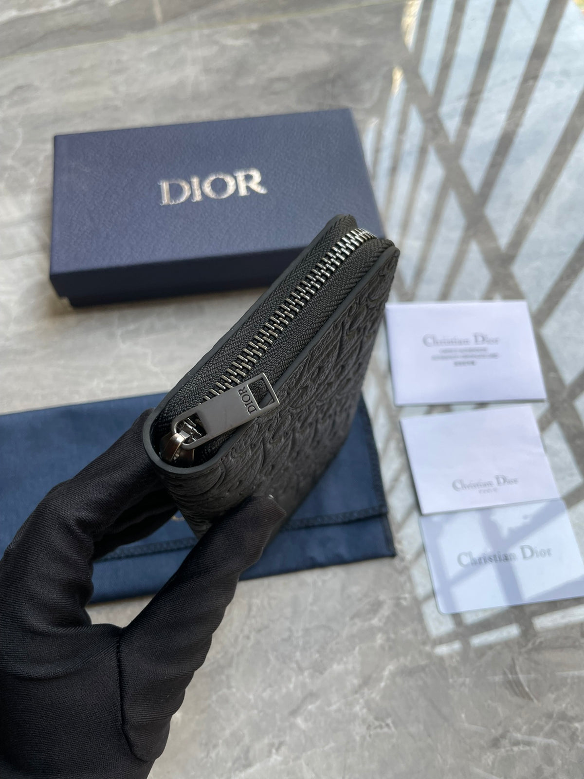 Dior Zipped Long Wallet "Black Dior Gravity Leather"