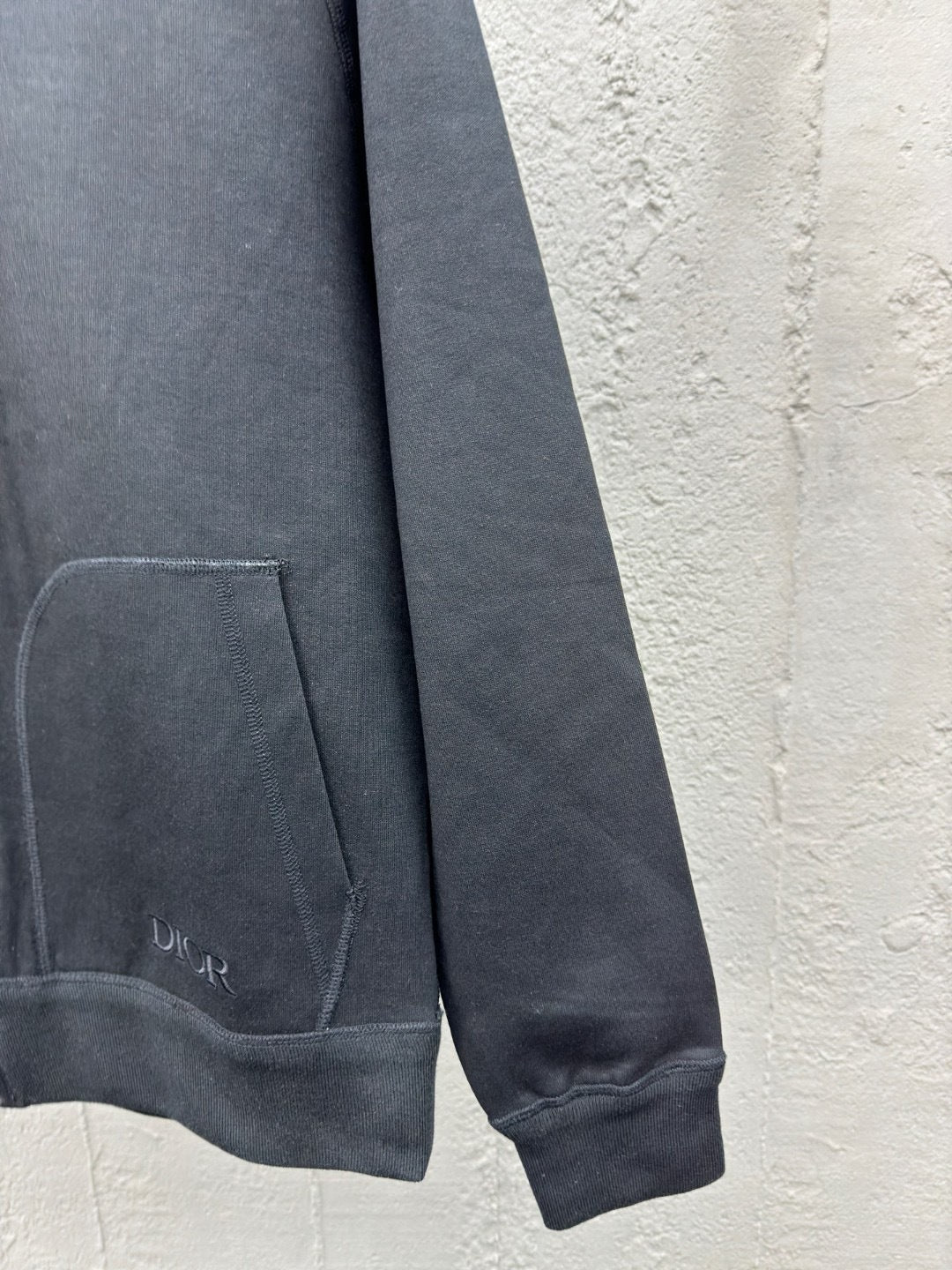 Dior Hooded Track Jacket "Black Cotton and Cashmere Knit"