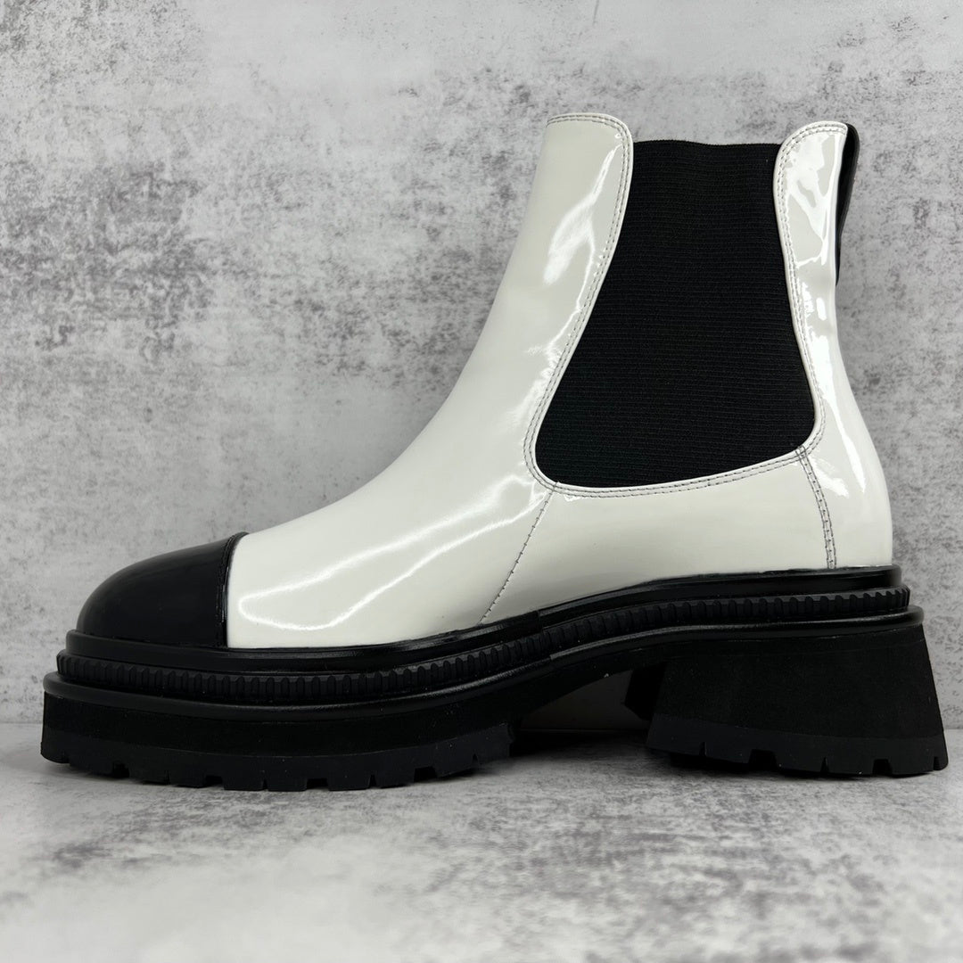 Chanel Chelsea Boots "White-Black"