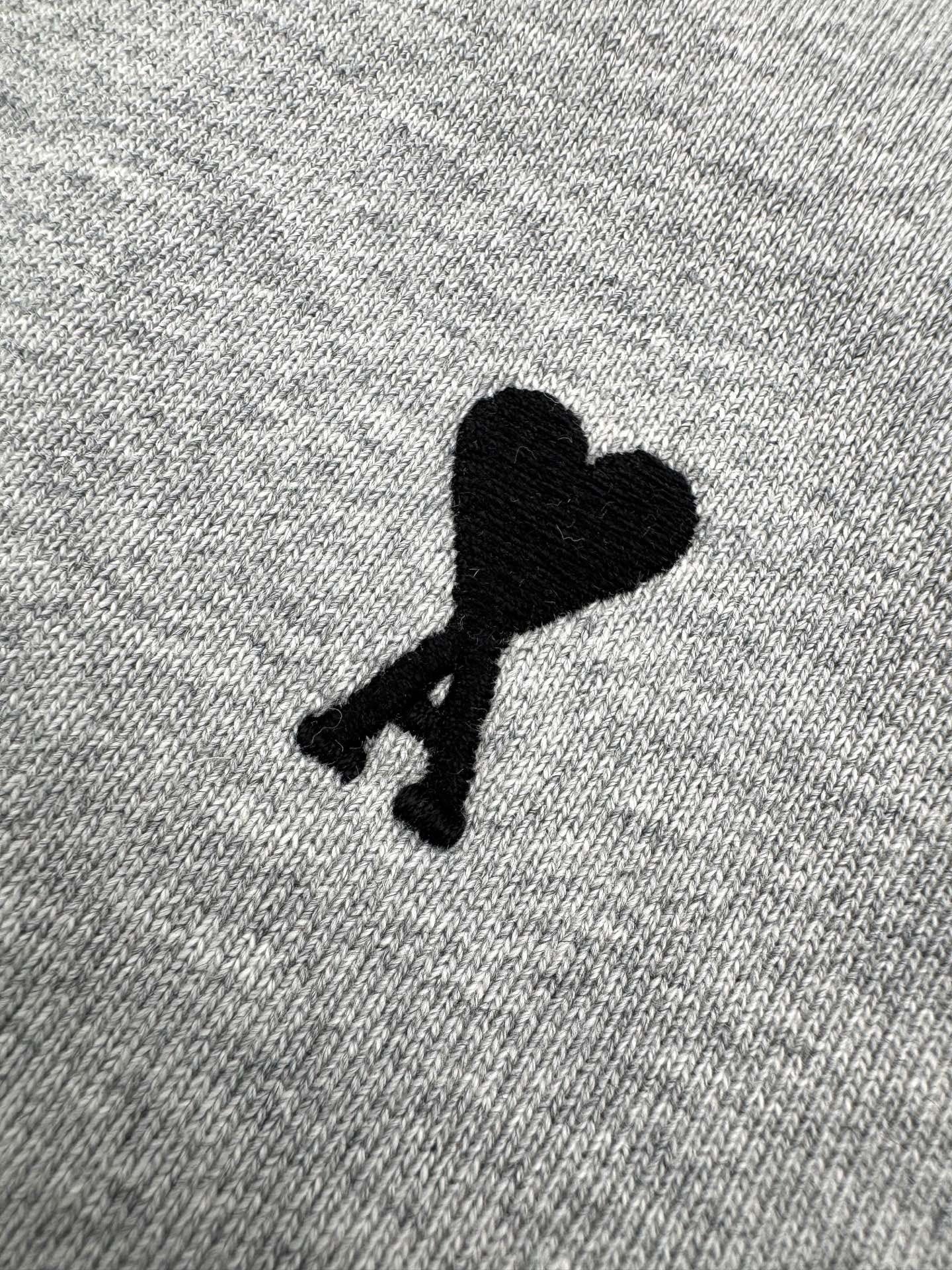 Ami Paris Zip-Up Hoodie "Grey"