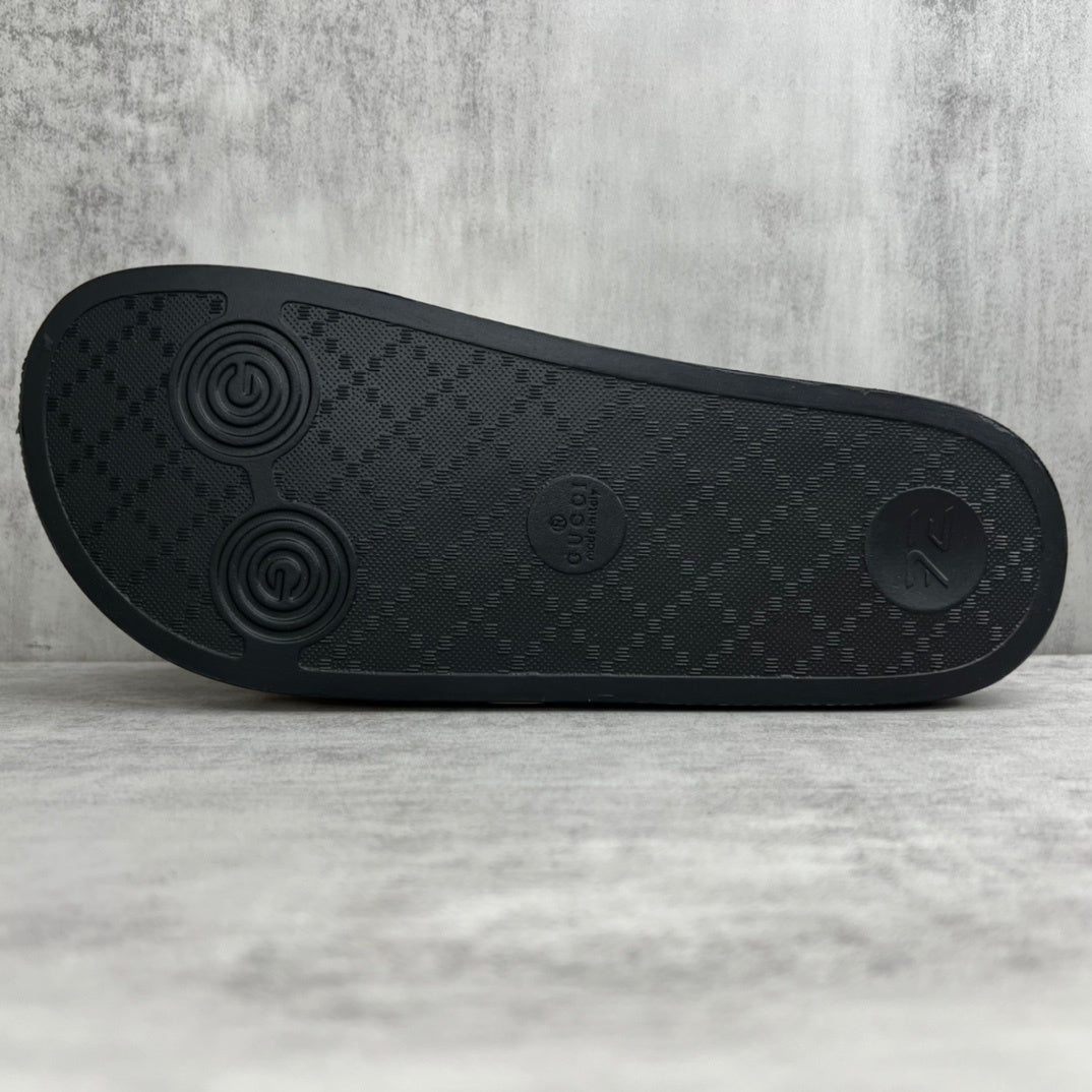 Gucci Stripe Rubber Slides "Ecru"