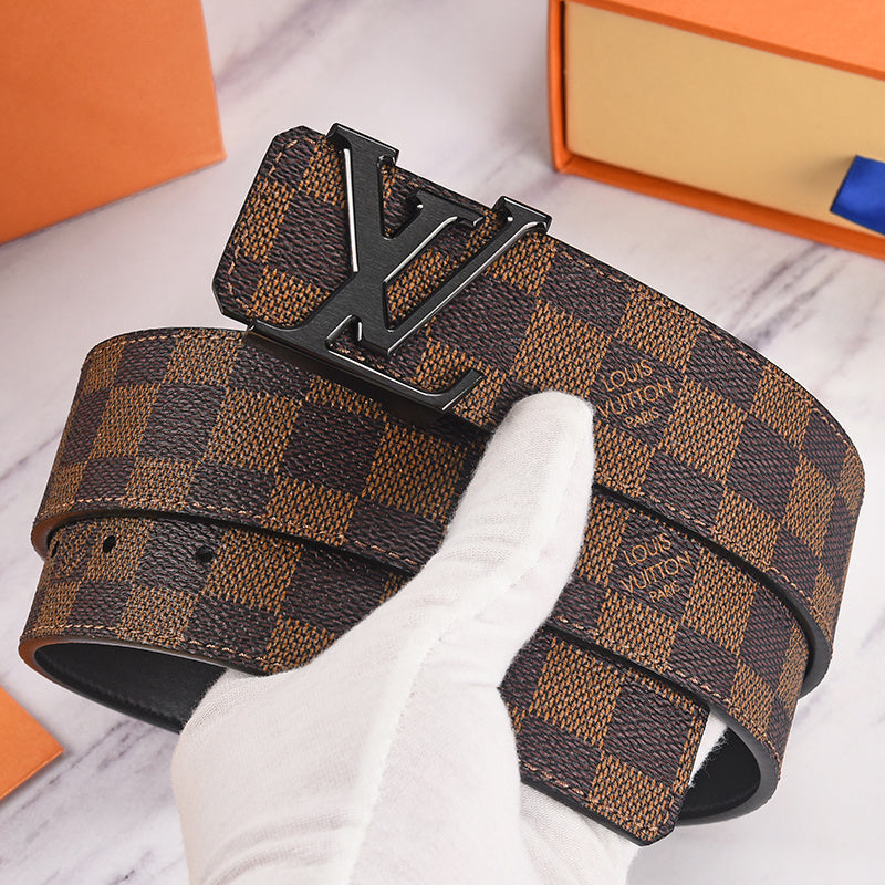 Louis Vuitton Initiales Leather Belt "Brown-Black"