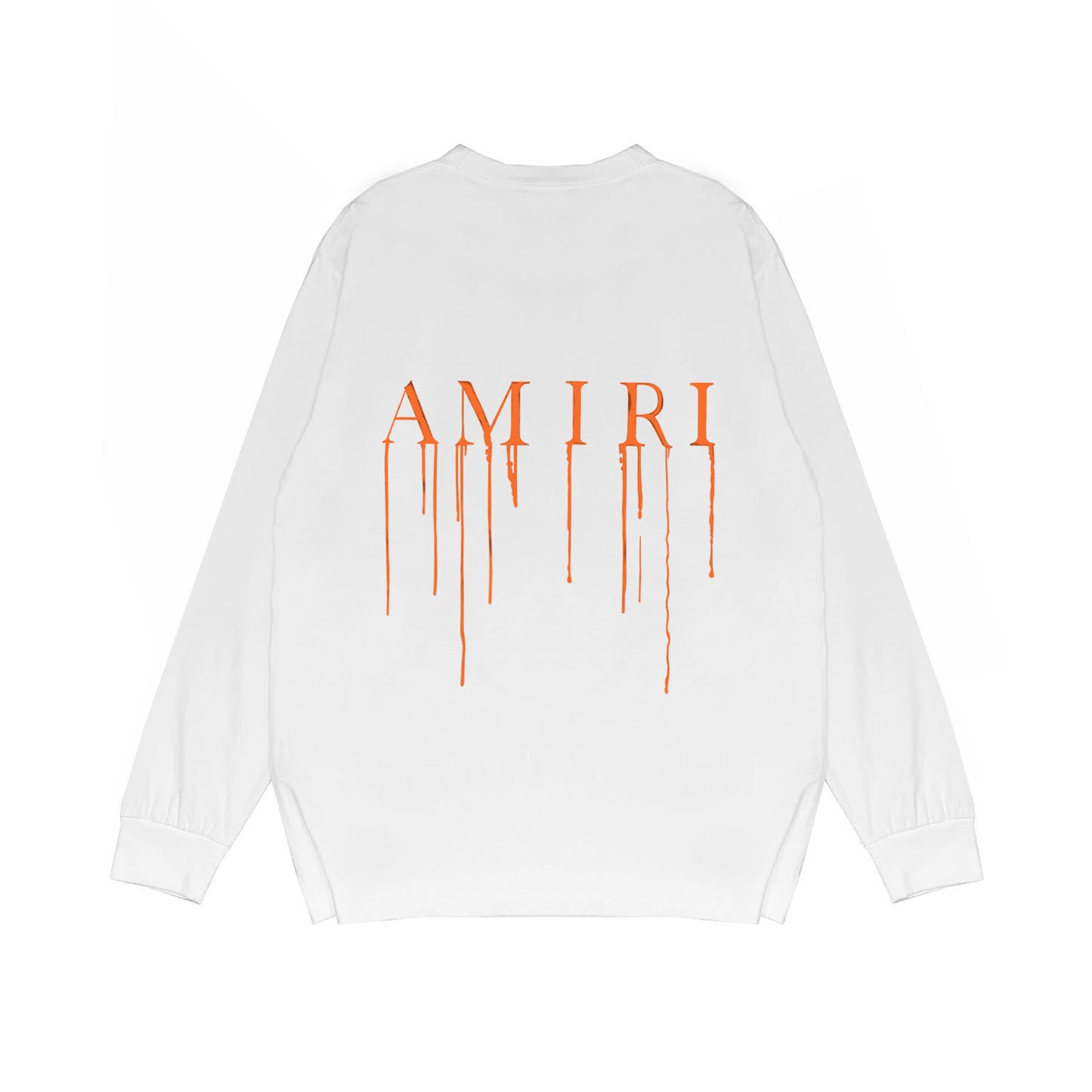 Amiri Paint Drip AM Logo Sweatshirt "White-Orange"