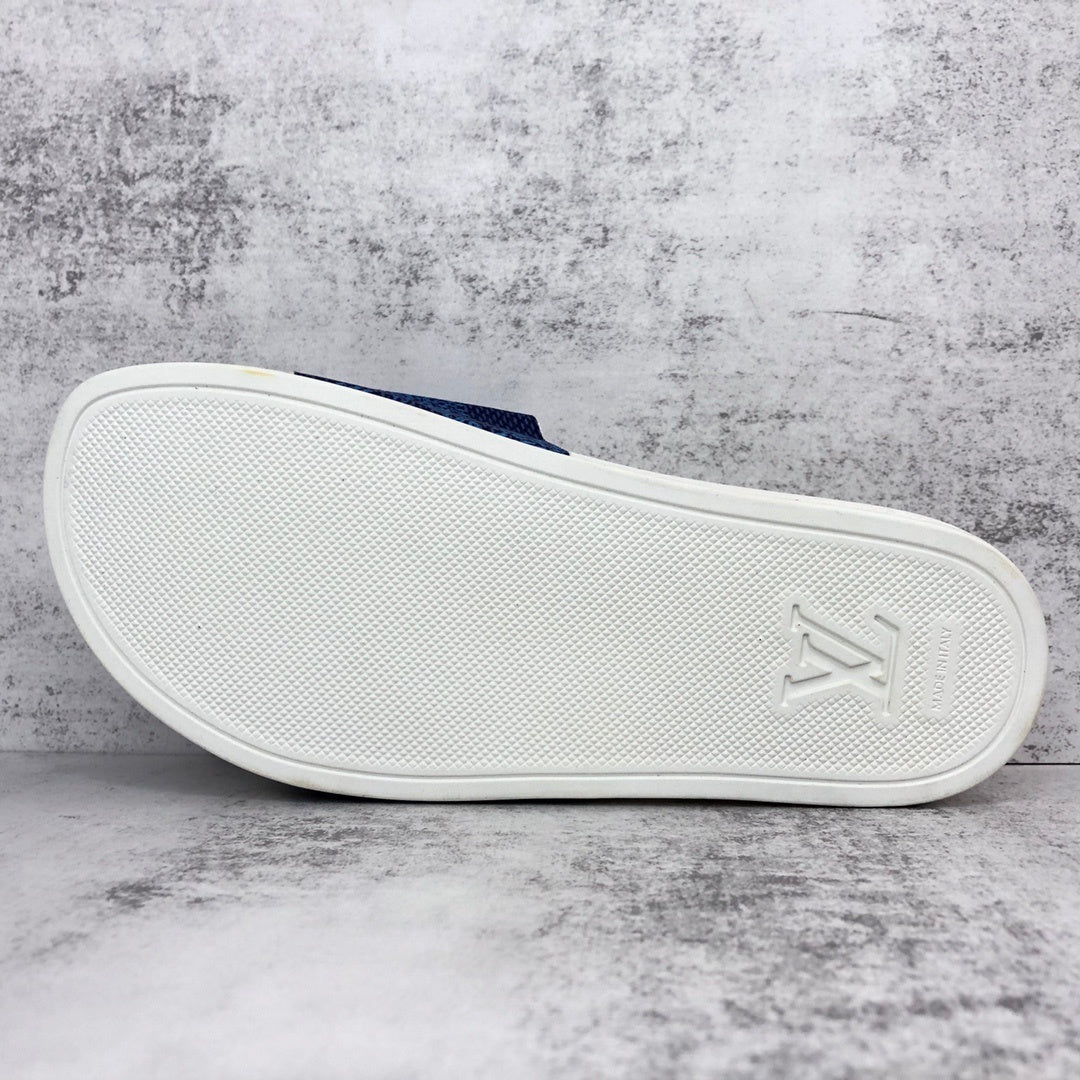 Louis Vuitton Slides "White-Blue"