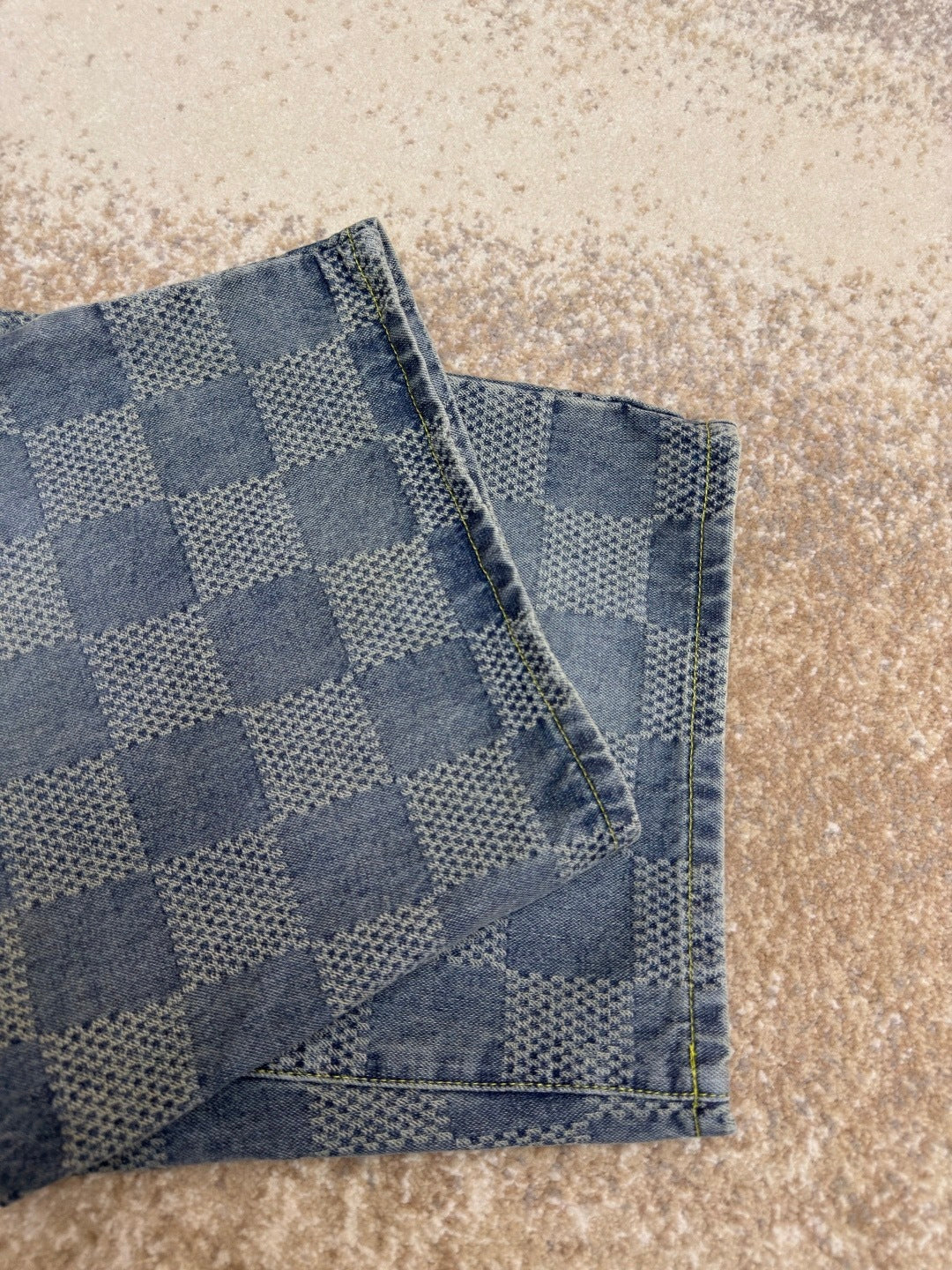 Louis Vuitton Damier 3D Light Denim Shorts