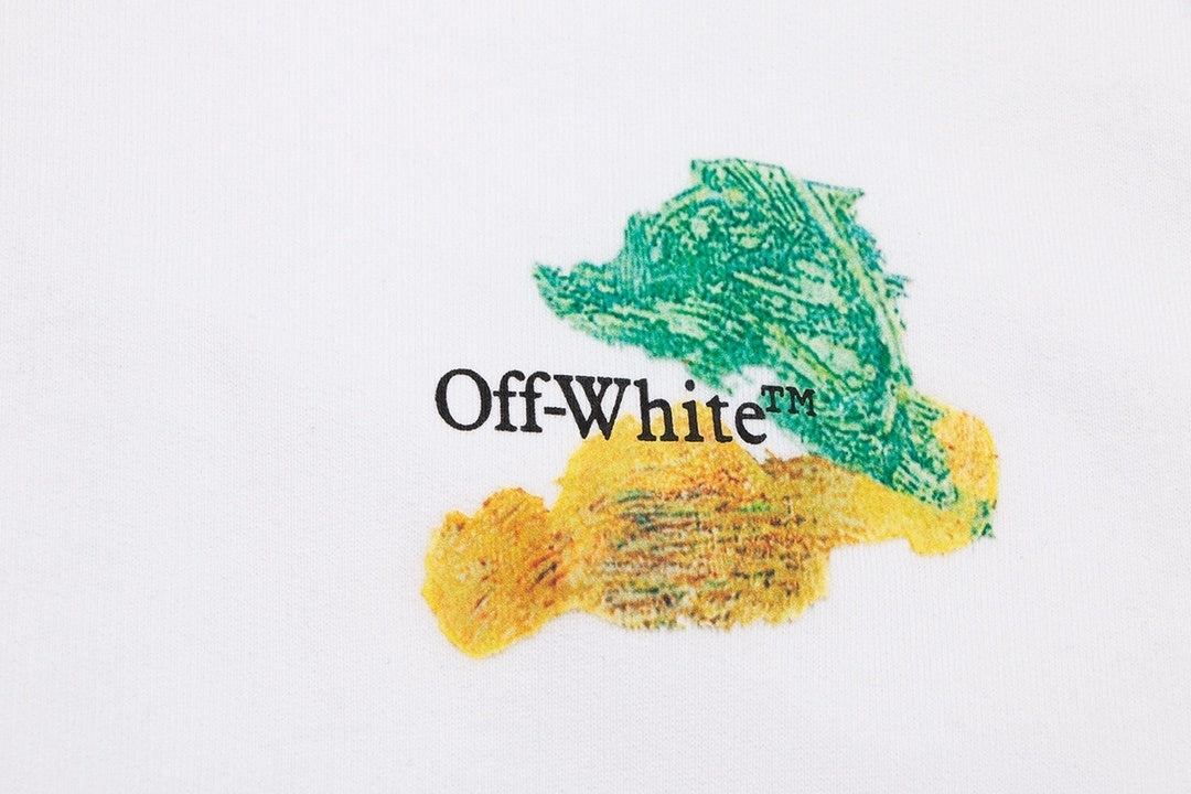 Off-White Brush Arrow Logo Hoodie "White"