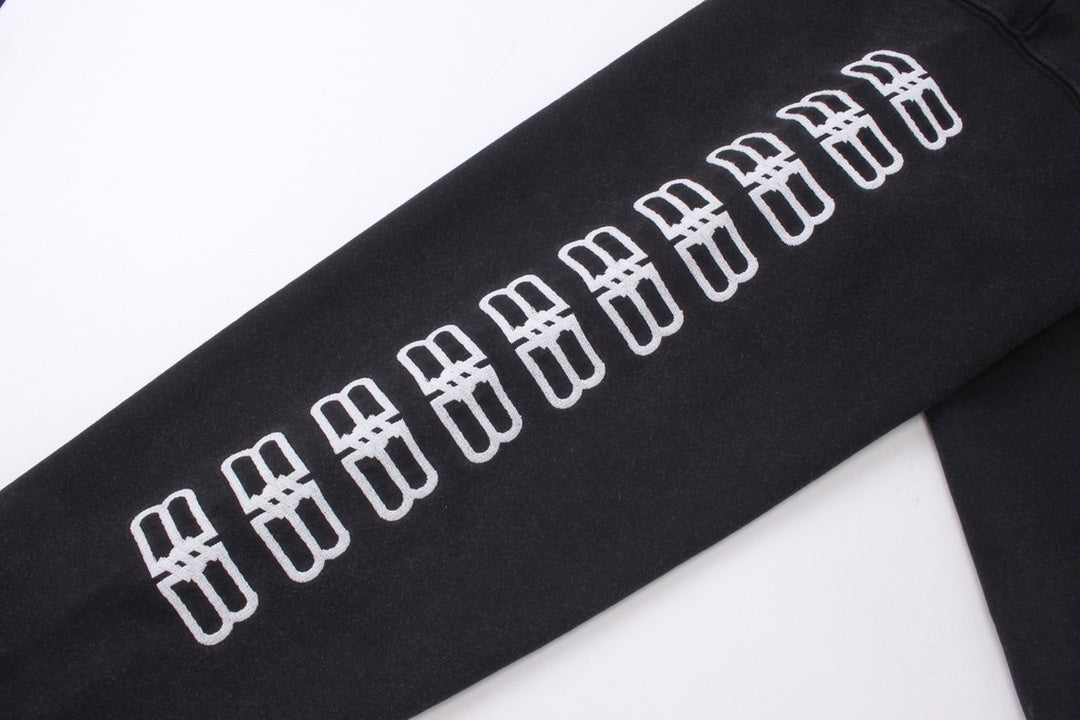 Balenciaga BB Pixel Embroidery Hoodie "Black-White"