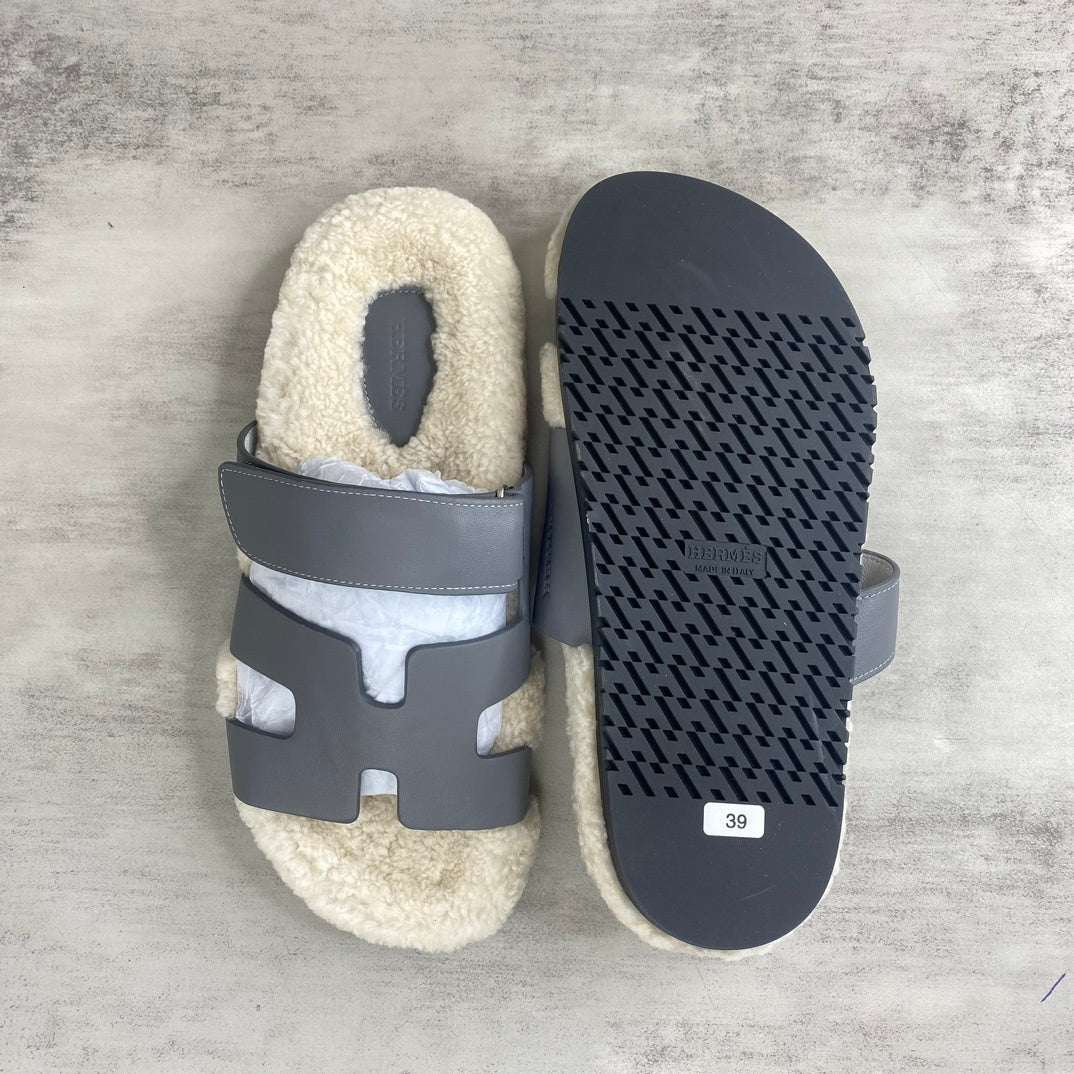 Hermes Chypre Sandals "Grey"