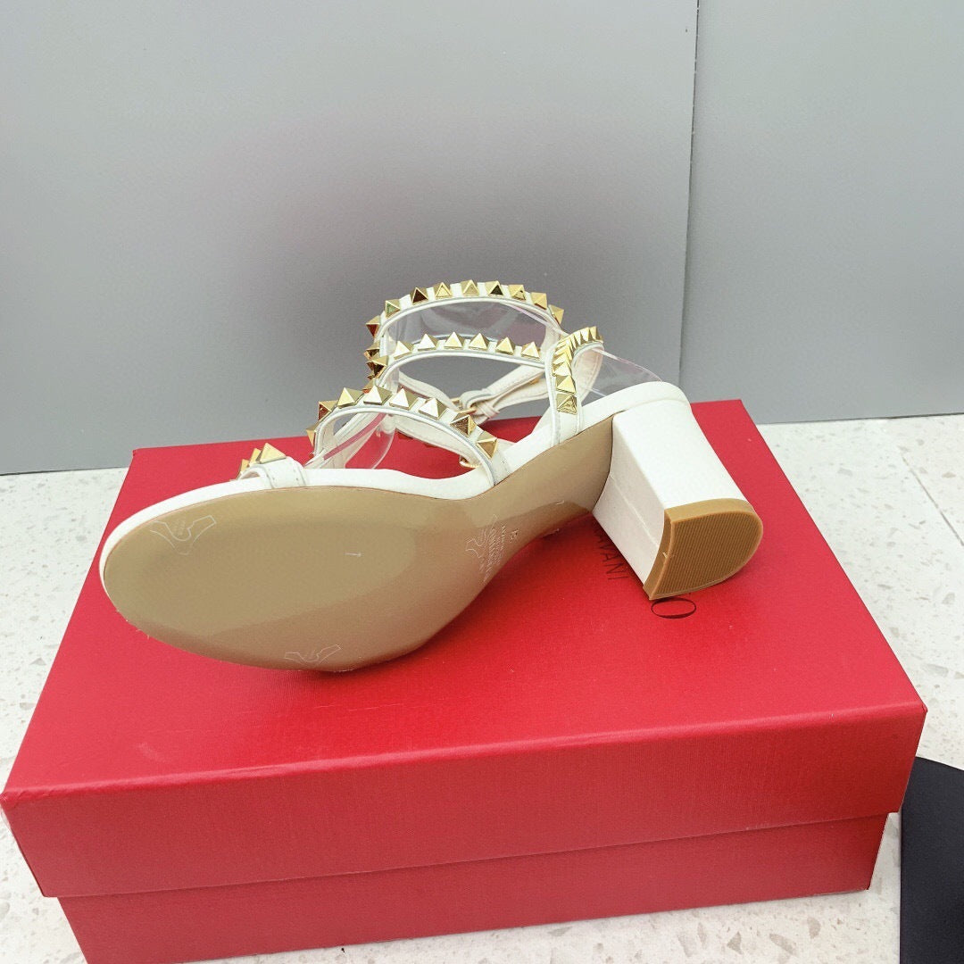 Valentino Rockstud Ankle Strap Sandal 90 mm "White"