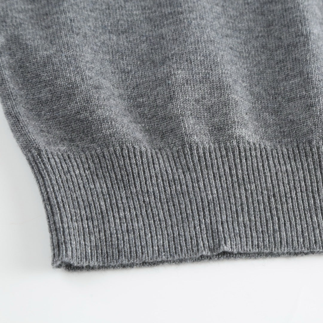 Burberry Cashmere Blend Half-zip Sweater "Grey"