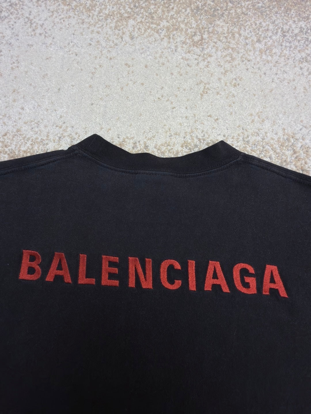 Balenciaga Back T-Shirt "Faded Black-Red"