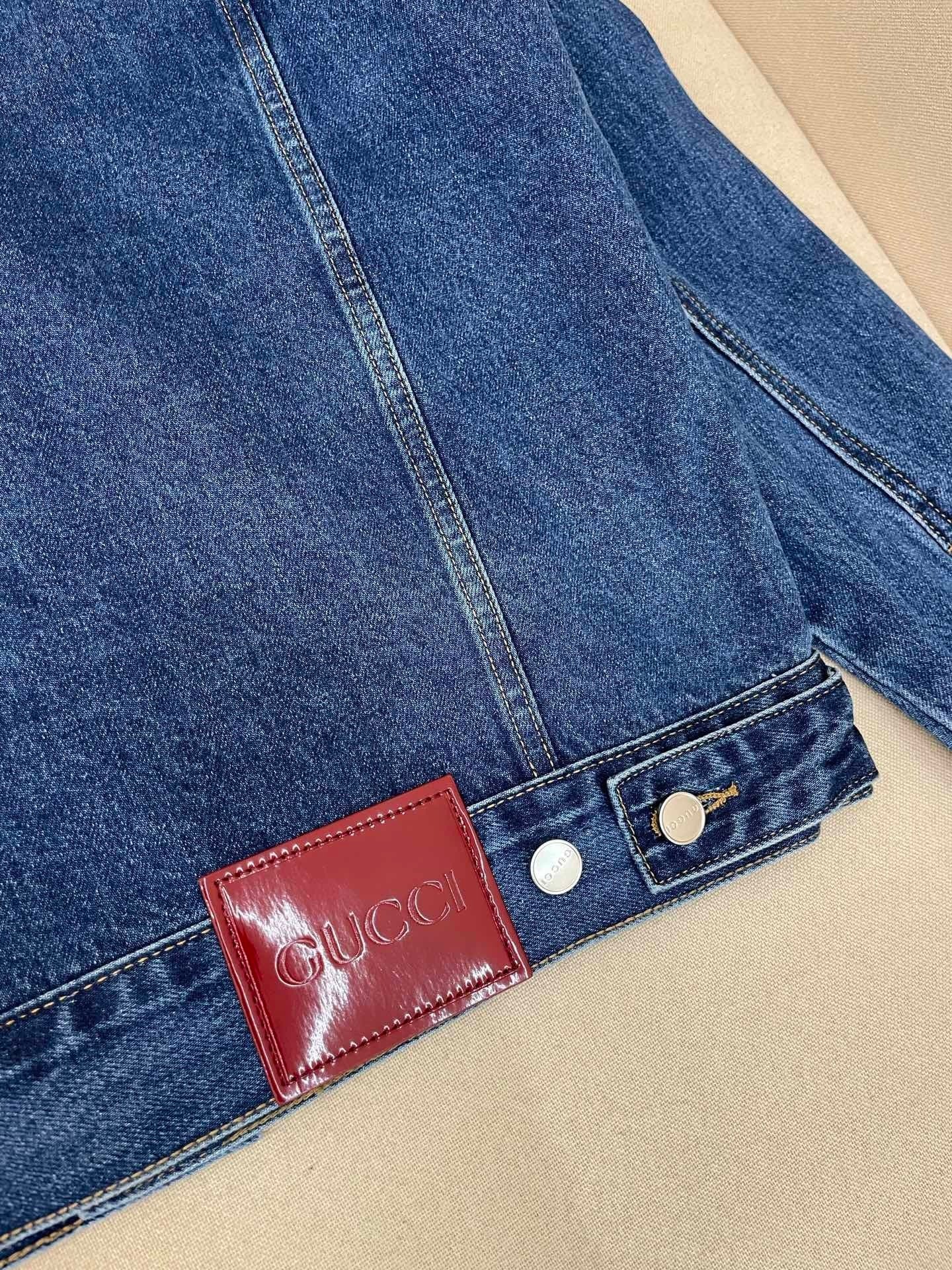 Gucci Cotton Denim Jacket with Horsebit