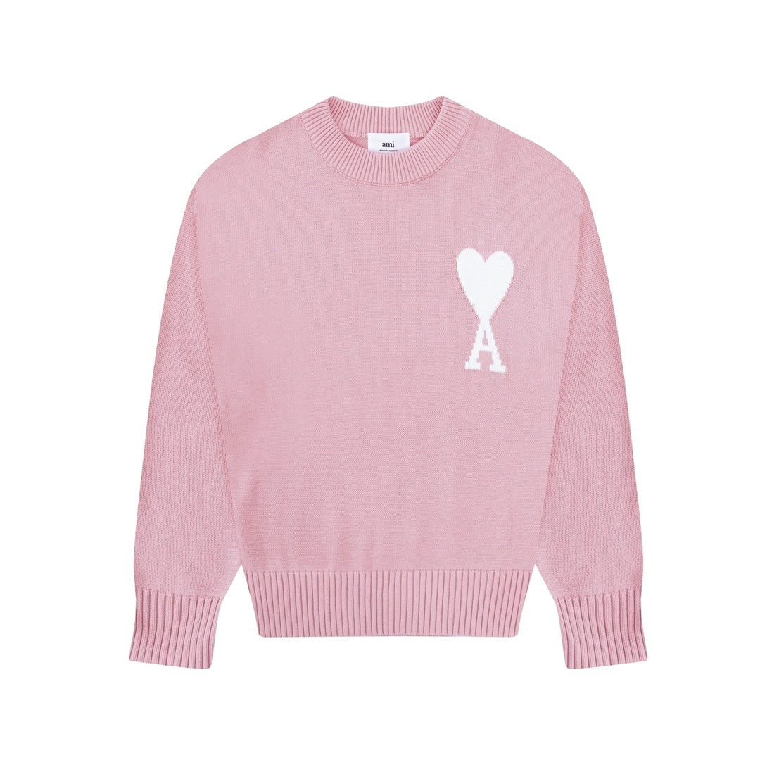 AMI Paris Ami De Coeur Slim-Fit Sweater "Pink"