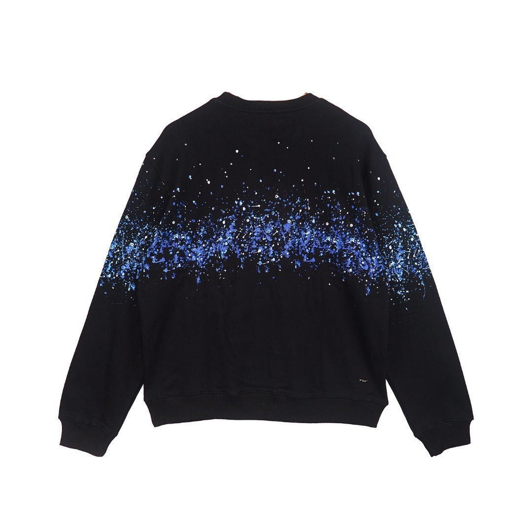 Amiri Crystal Splash Logo Sweatshirt "Black-Blue"