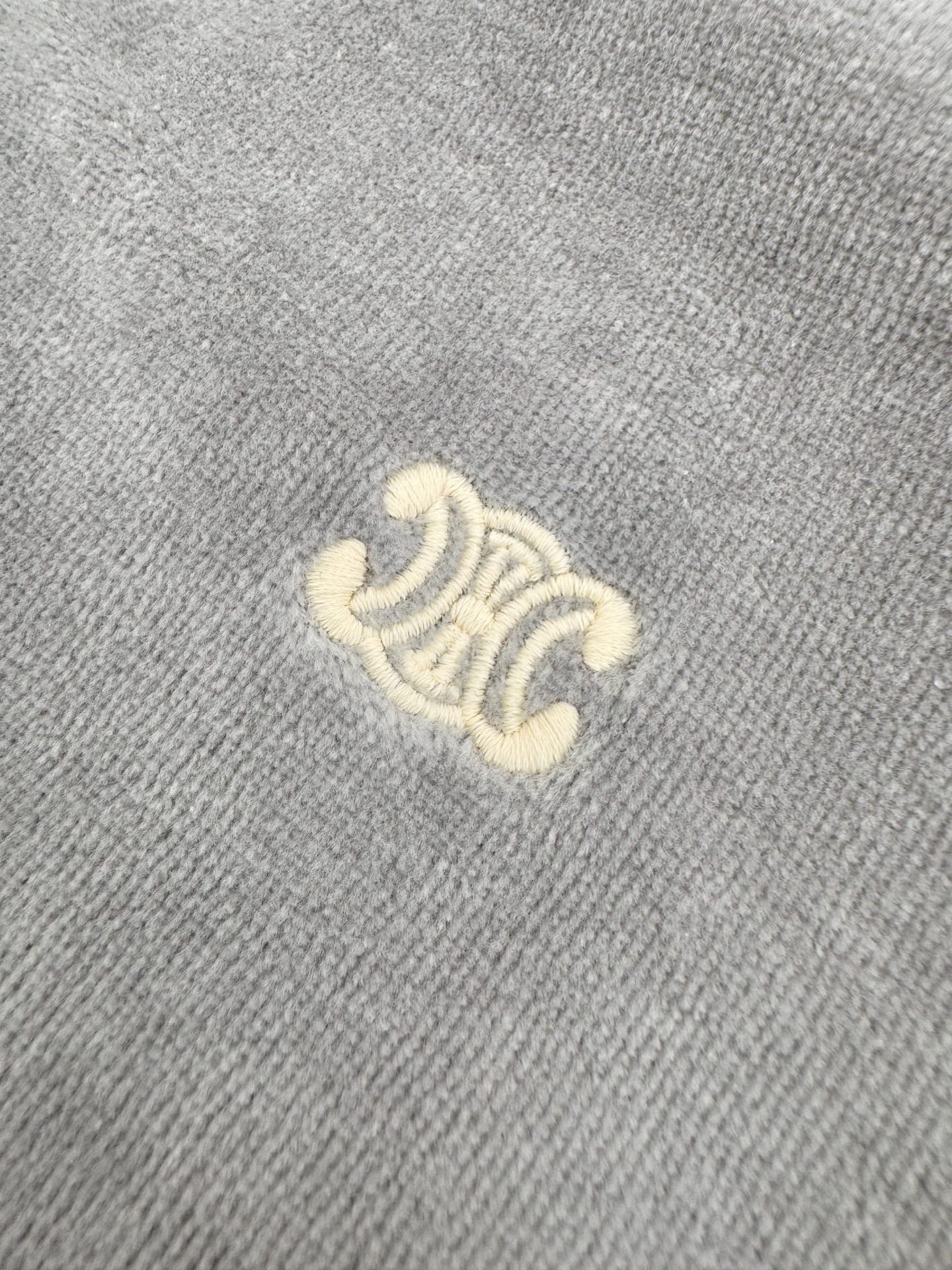 Celine Velvet Tracksuit Zip-up Hoodie "Grey"