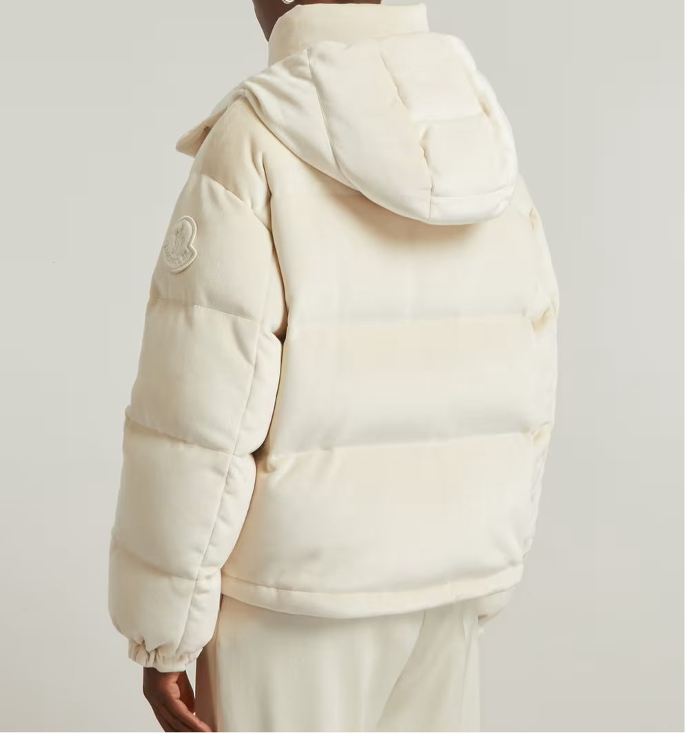 Moncler Daos Chenille Velour Down Jacket "White"