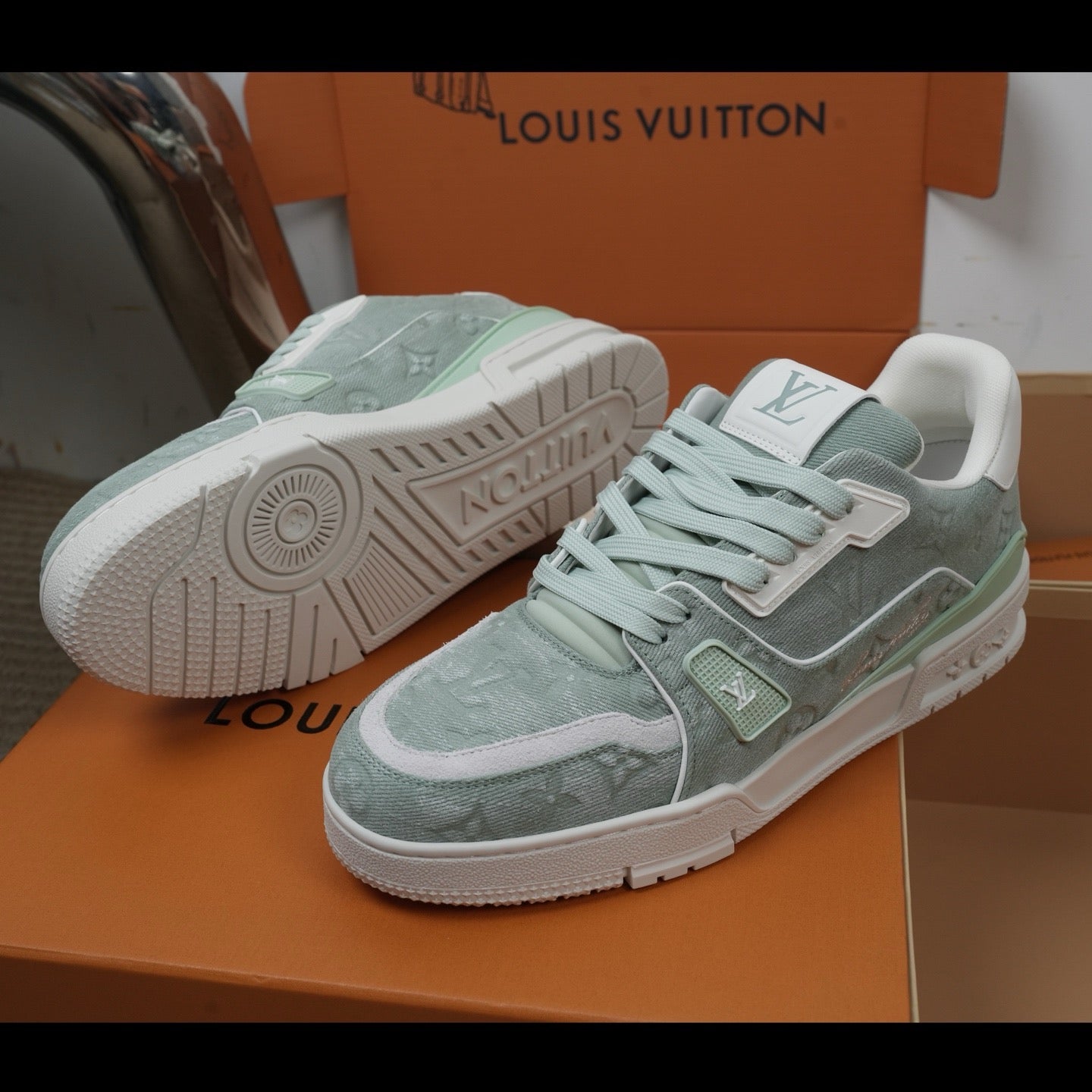 Louis Vuitton LV Trainers "Light Green Denim"