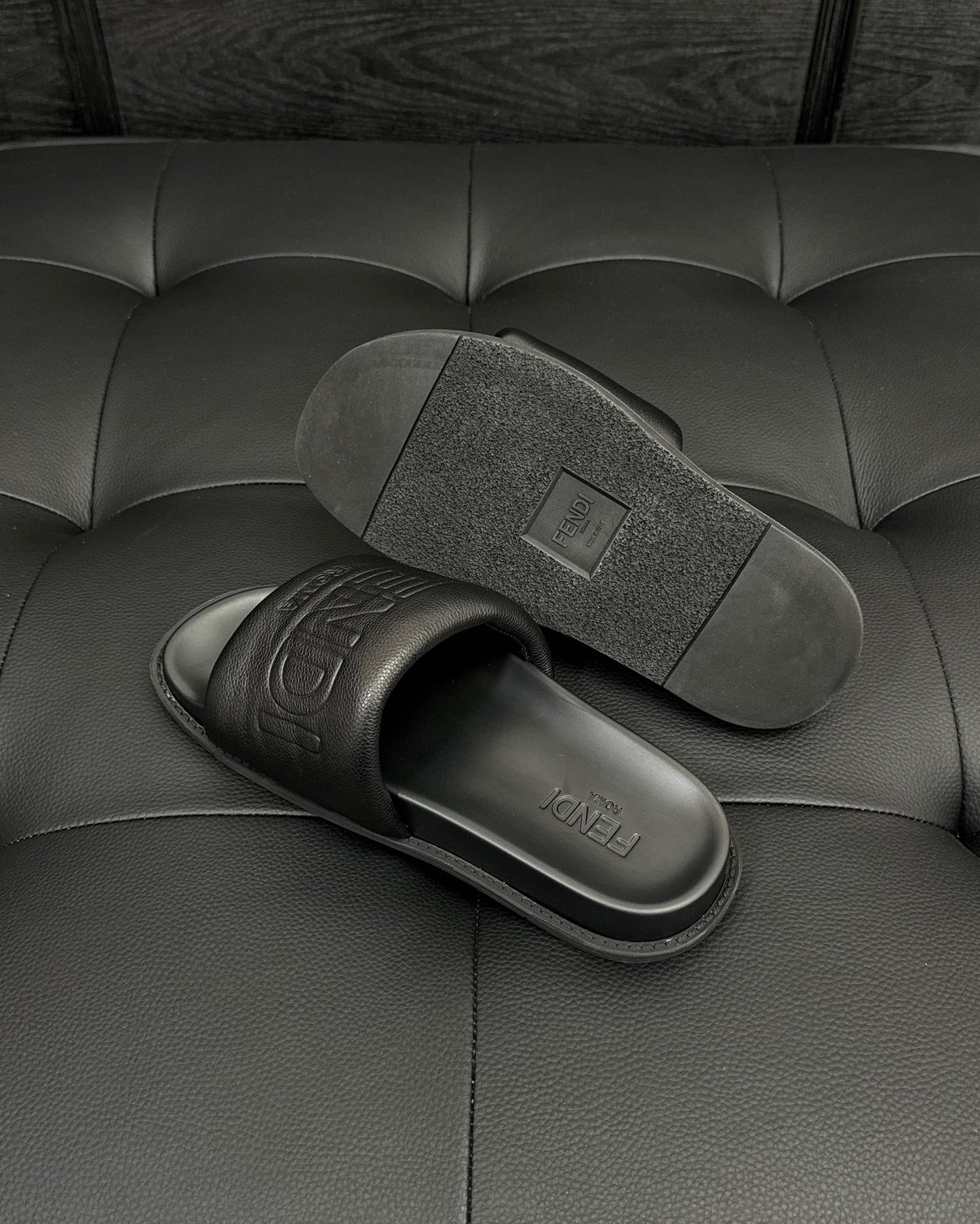 Fendi Roma Slides "Black"