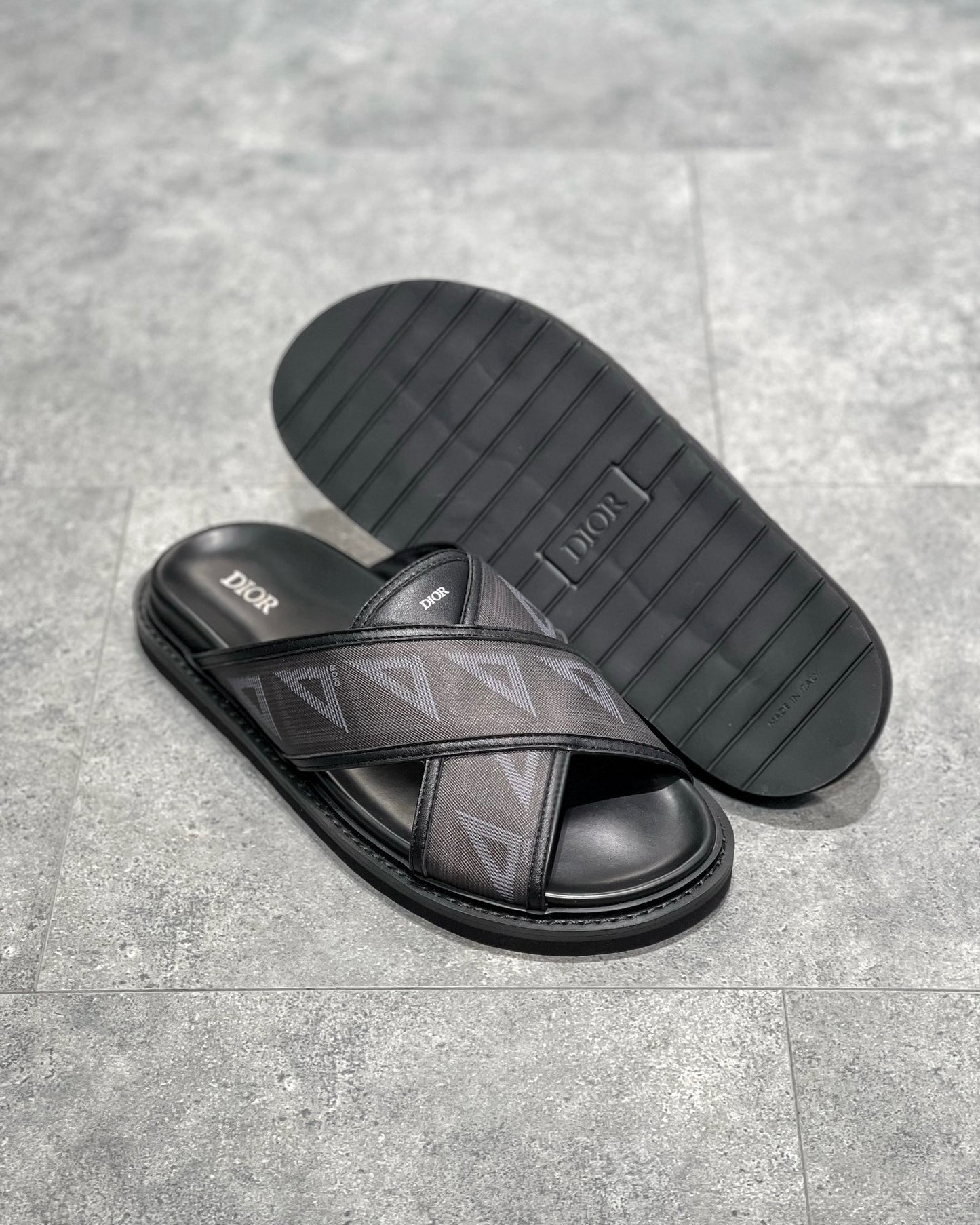 Dior Aqua Slides "CD Diamond Black"