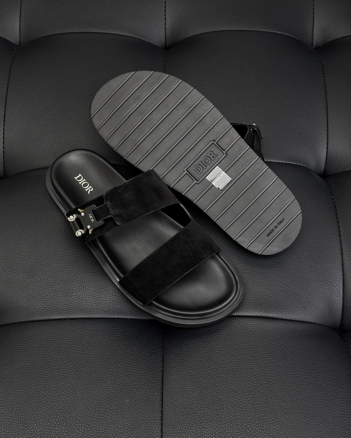 Dior Aqua Sandals "Black Suede"