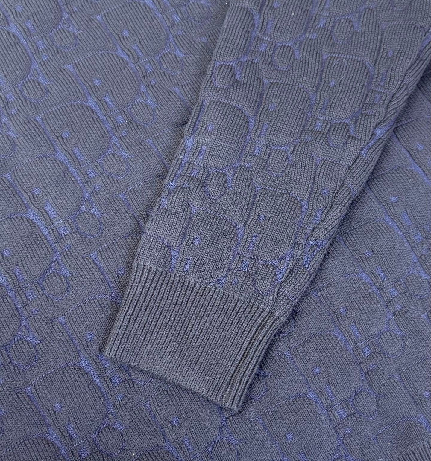 Dior Oblique Sweater “Navy Blue Cotton-Blend Jersey”
