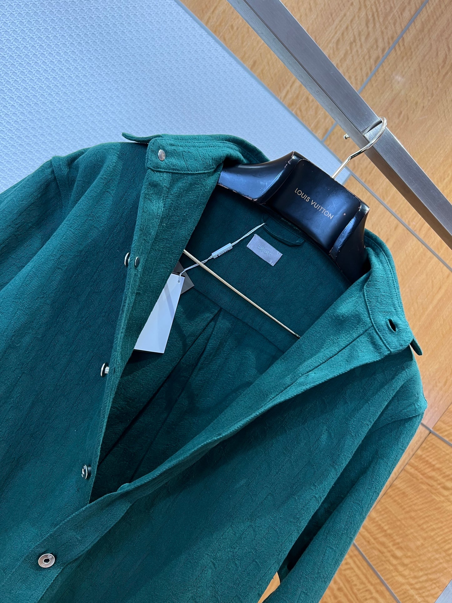 Dior Oblique Shirt "Deep Green Cotton Jacquard"