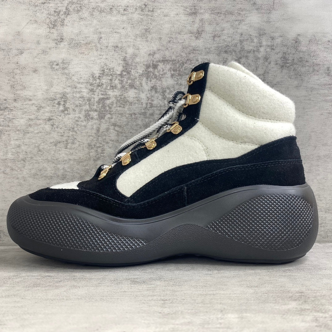 Chanel Snow Boots "Black-White Suede"