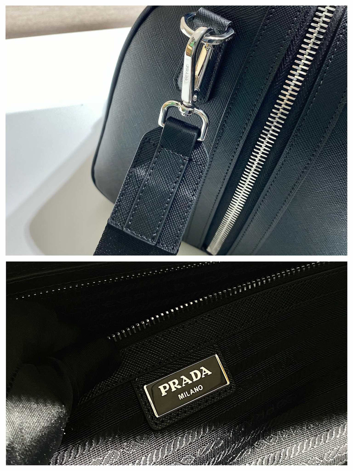 Prada Saffiano Leather Travel Bag "Black"