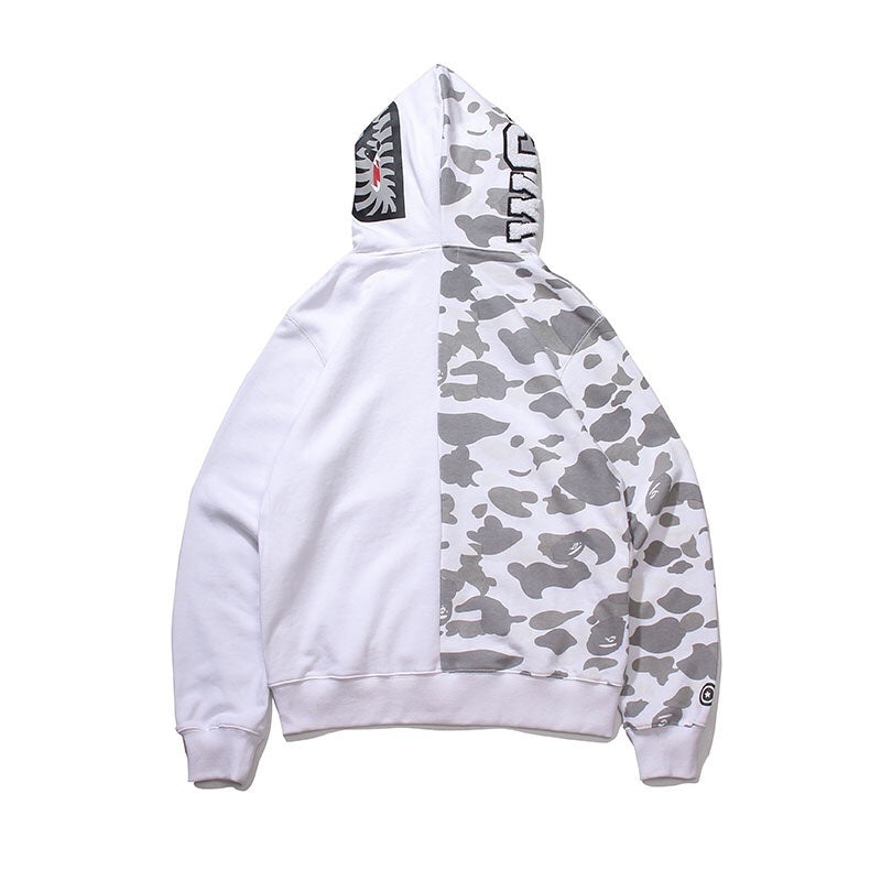 BAPE City Camo Half Shark Full Zip Hoodie "White"